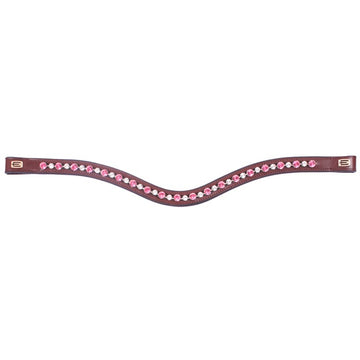 Pannband Rosa/Vit kristall, mässing E Ponny