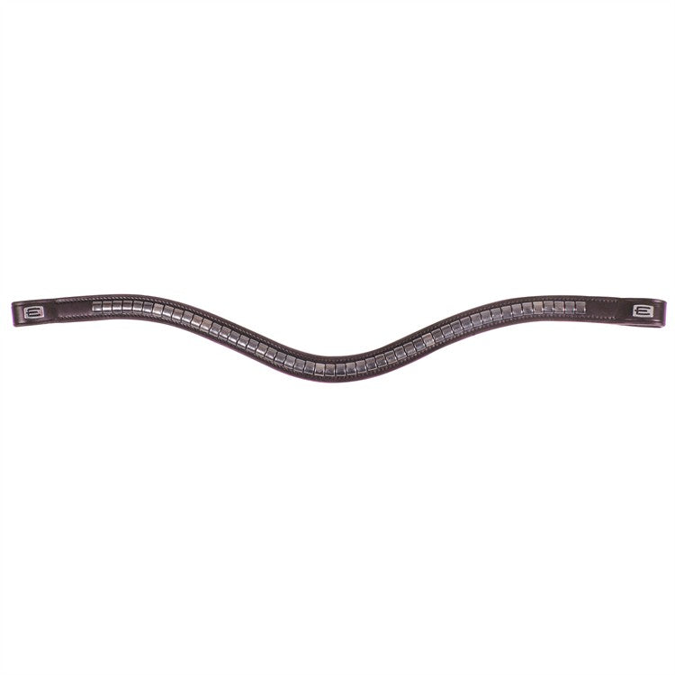 Pannband dressyr Svart gun metal klinker, silver E