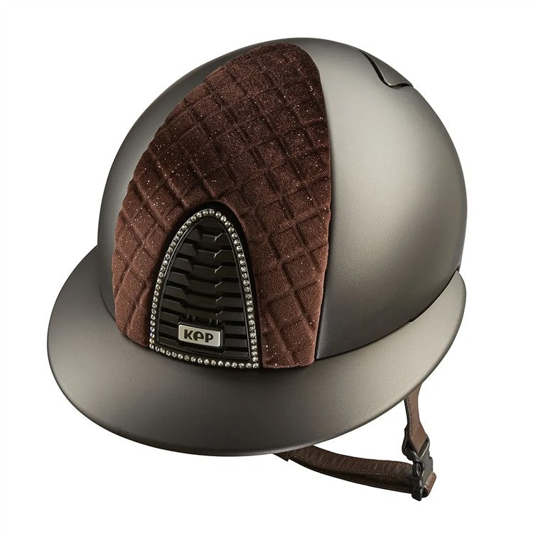 Cromo 2.0 Milano Velvet Textile Polo peak hjälm Brown