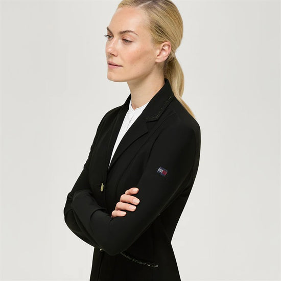 Costa Woman Rhinestone Show Jacket 003 Black X-Small